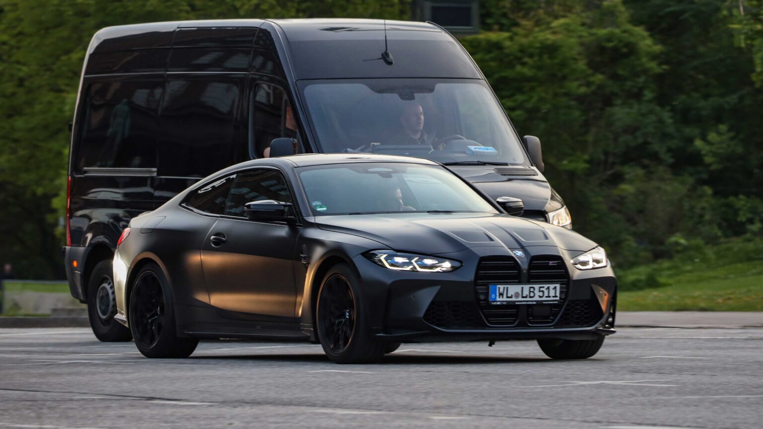 BMW-M4-Black-matte-driving