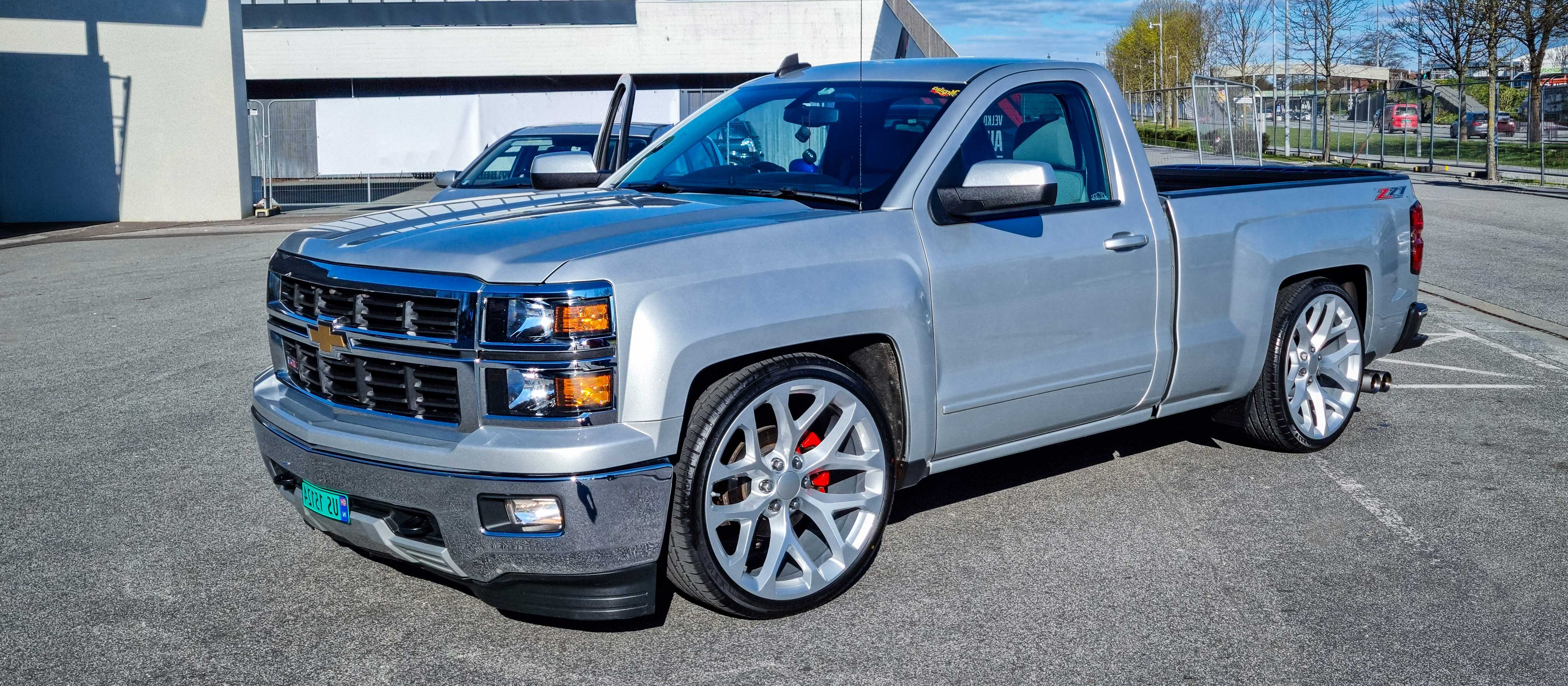 Chevrolet Silverado truck in front three-quarter view