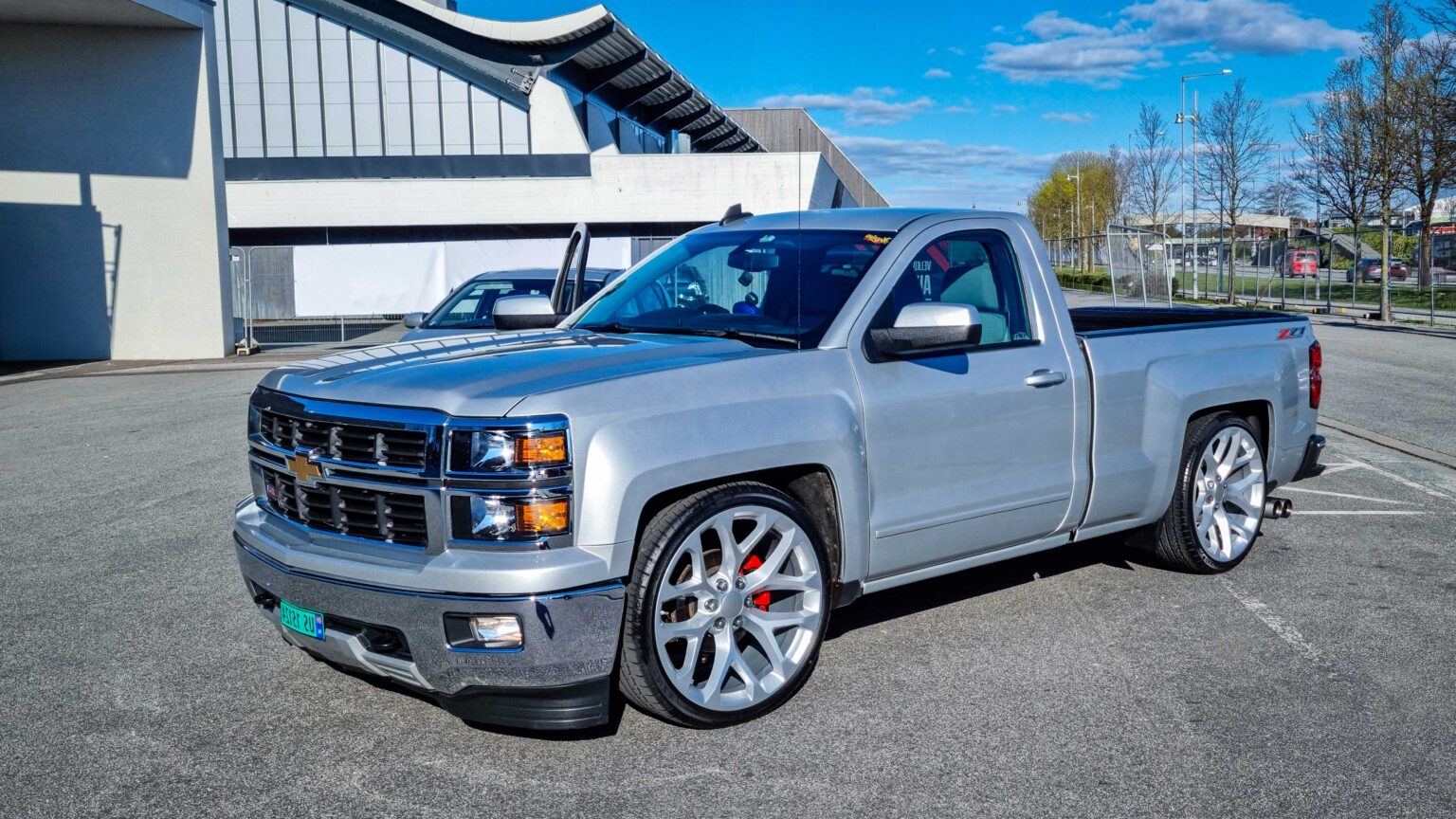 Chevrolet Silverado truck in front three-quarter view