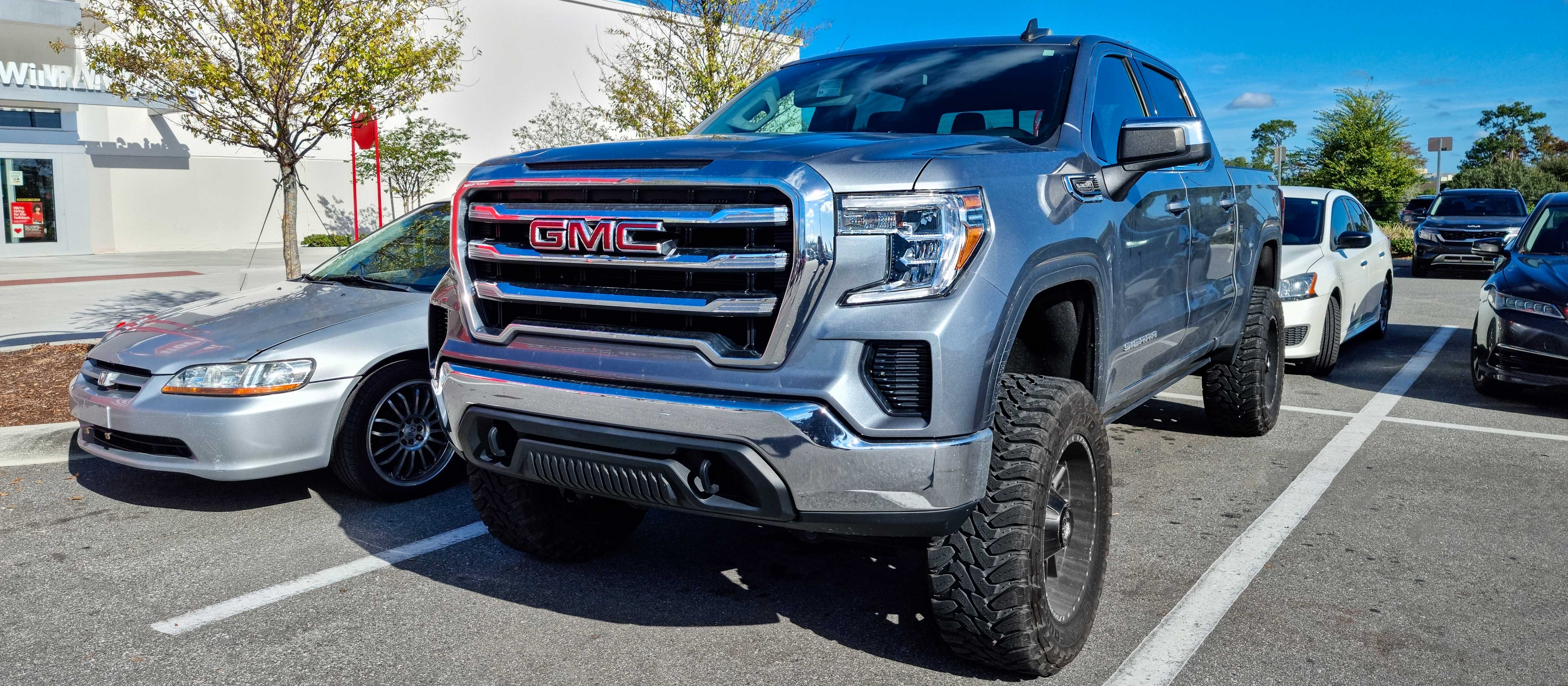 GMC Sierra parked with front out