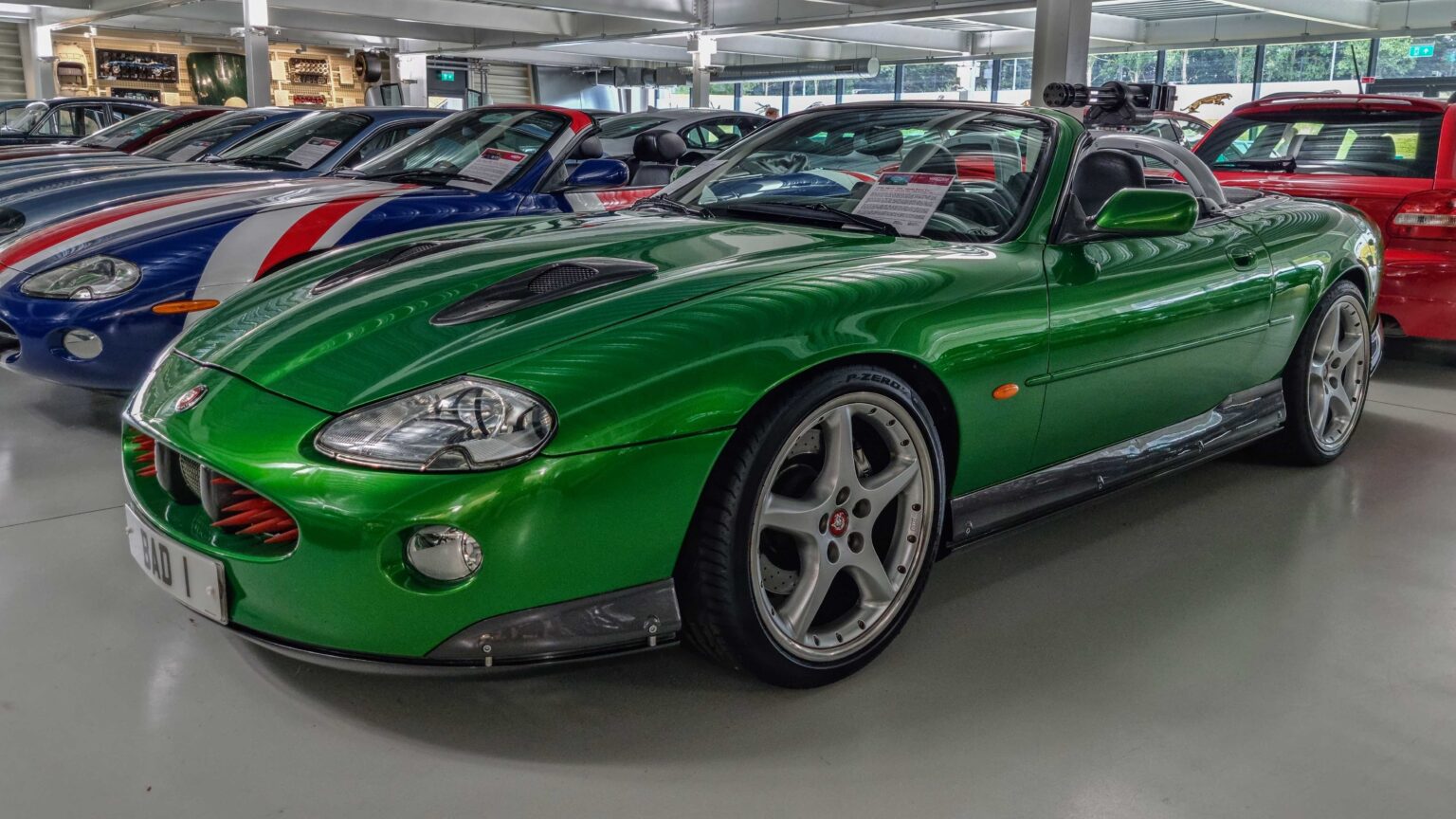 Jaguar sports coupe in front three-quarter view