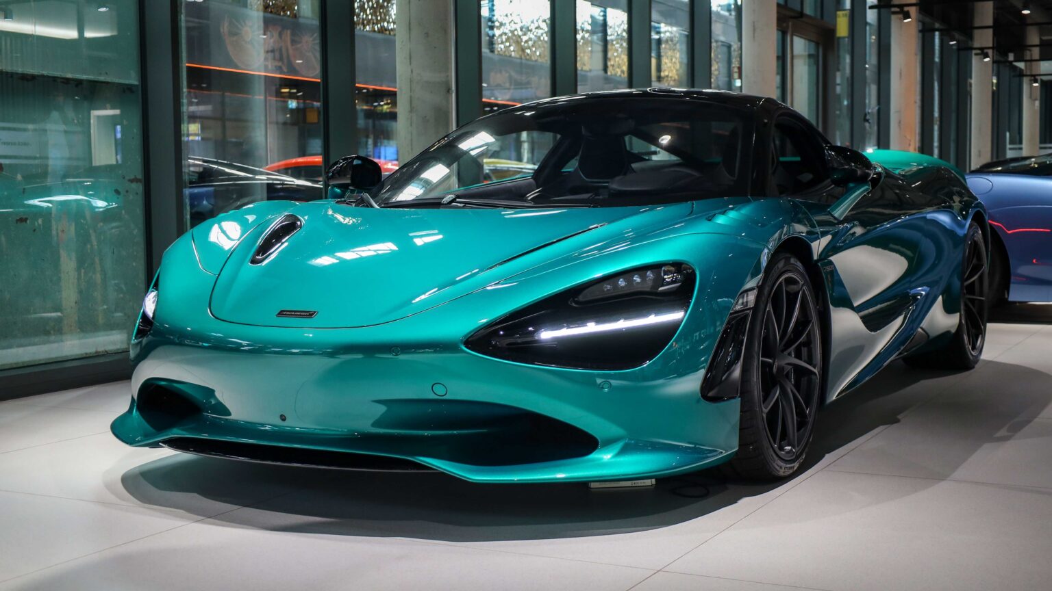 McLaren supercar in front three-quarter view