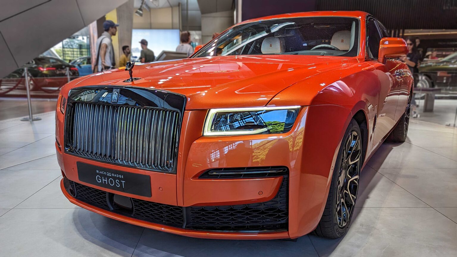 Rolls-Royce luxury saloon in front three-quarter view