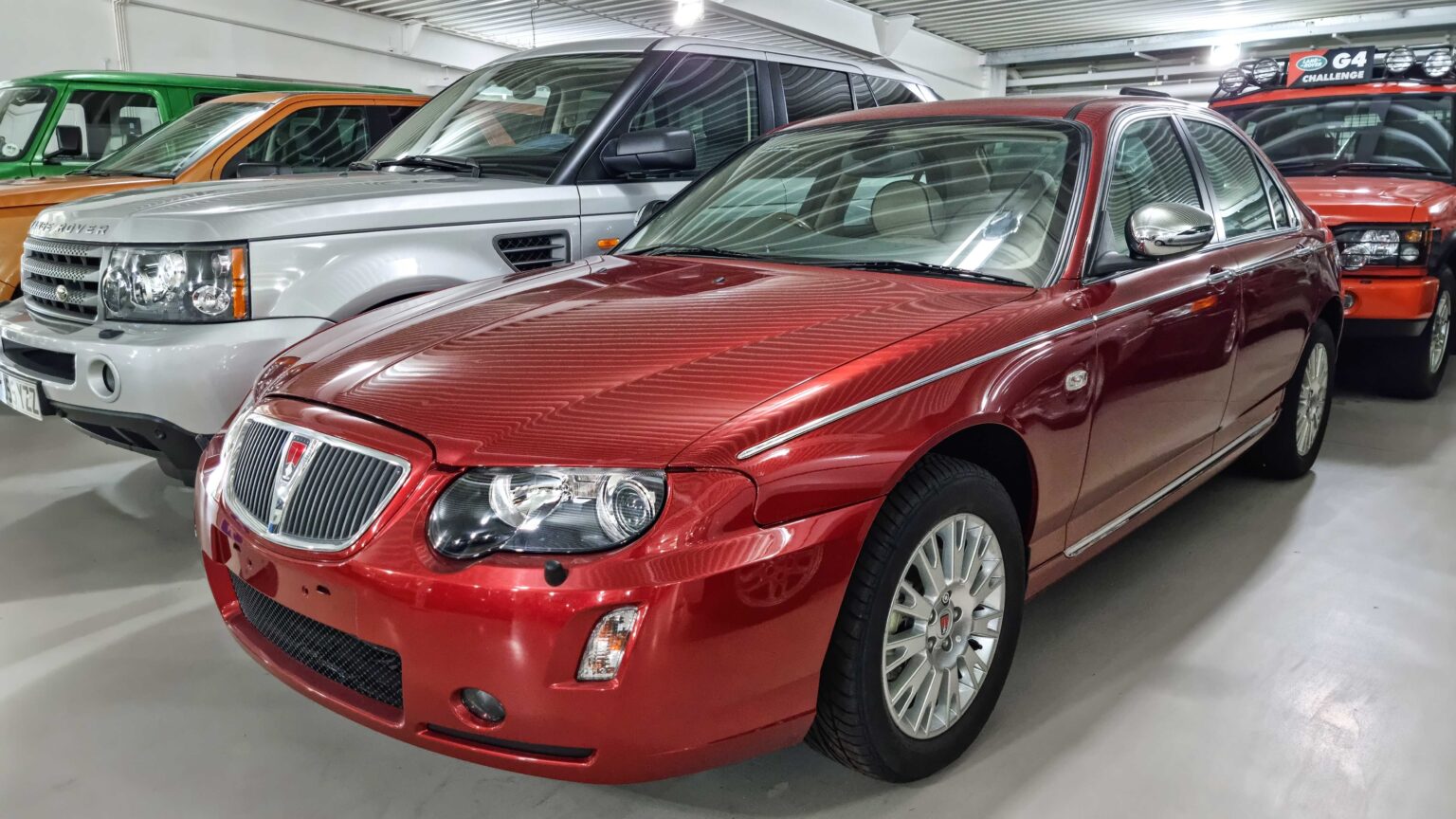Classic Rover saloon in front three-quarter view