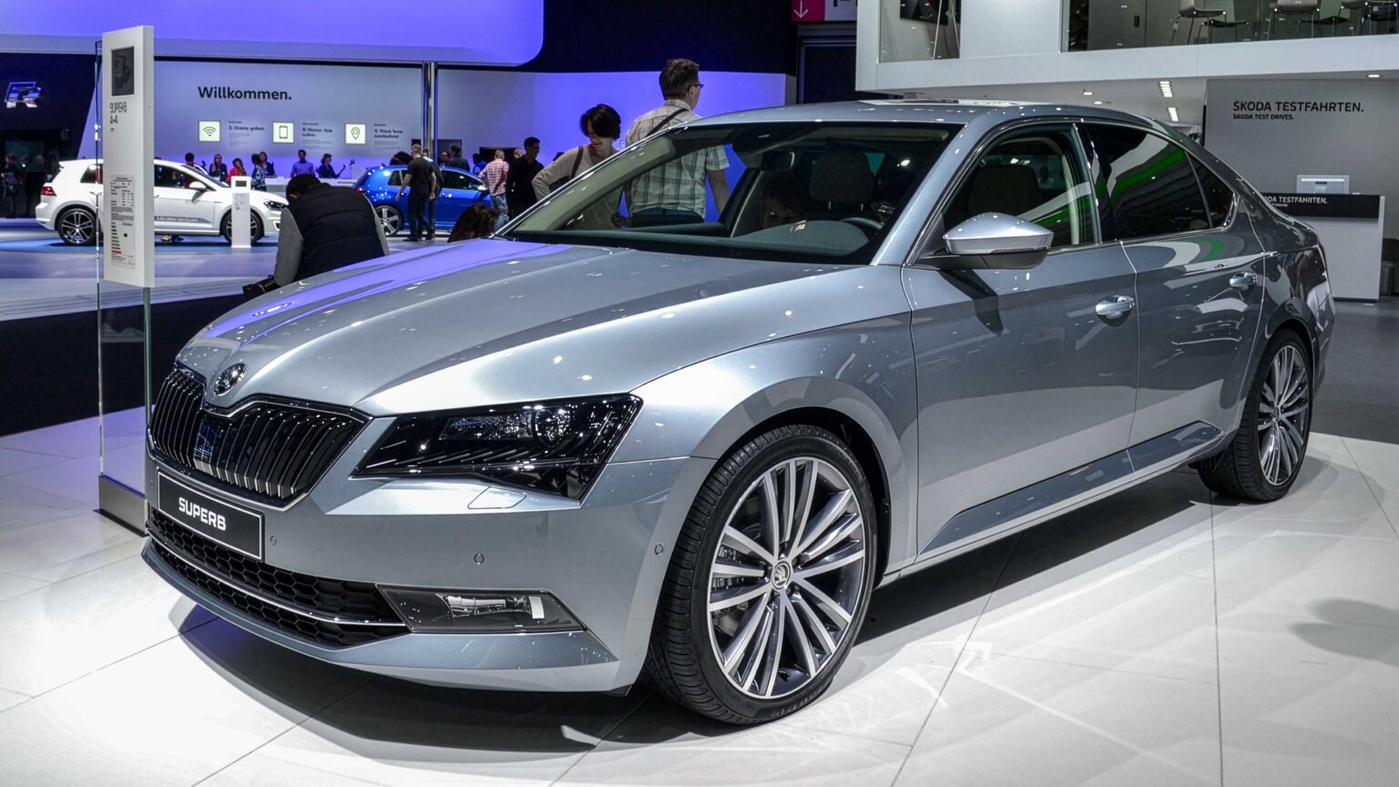 Skoda performance sedan in front three-quarter view